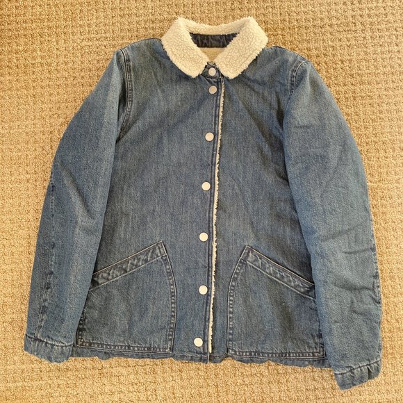 J Crew Sherpa Fleece Denim Jacket - Picture 4 of 8